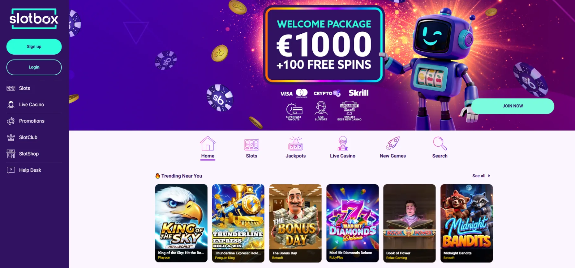 Slotbox Casino Screen